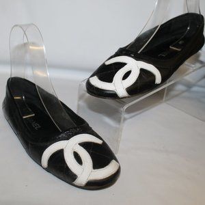 Auth Chanel Cambon Ballerina Flats Shoes
